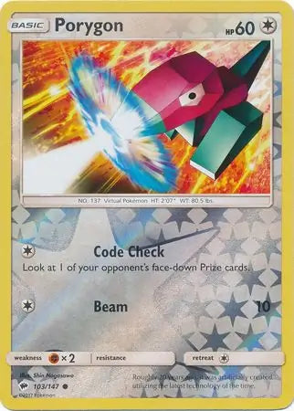 Porygon 103/147 (SM - Burning Shadows)  - Reverse Holofoil | Good Games Morley