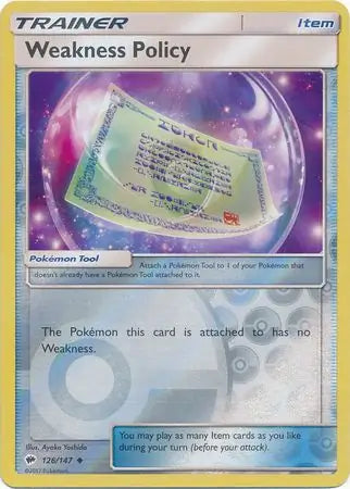Weakness Policy 126/147 (SM - Burning Shadows)  - Reverse Holofoil | Good Games Morley