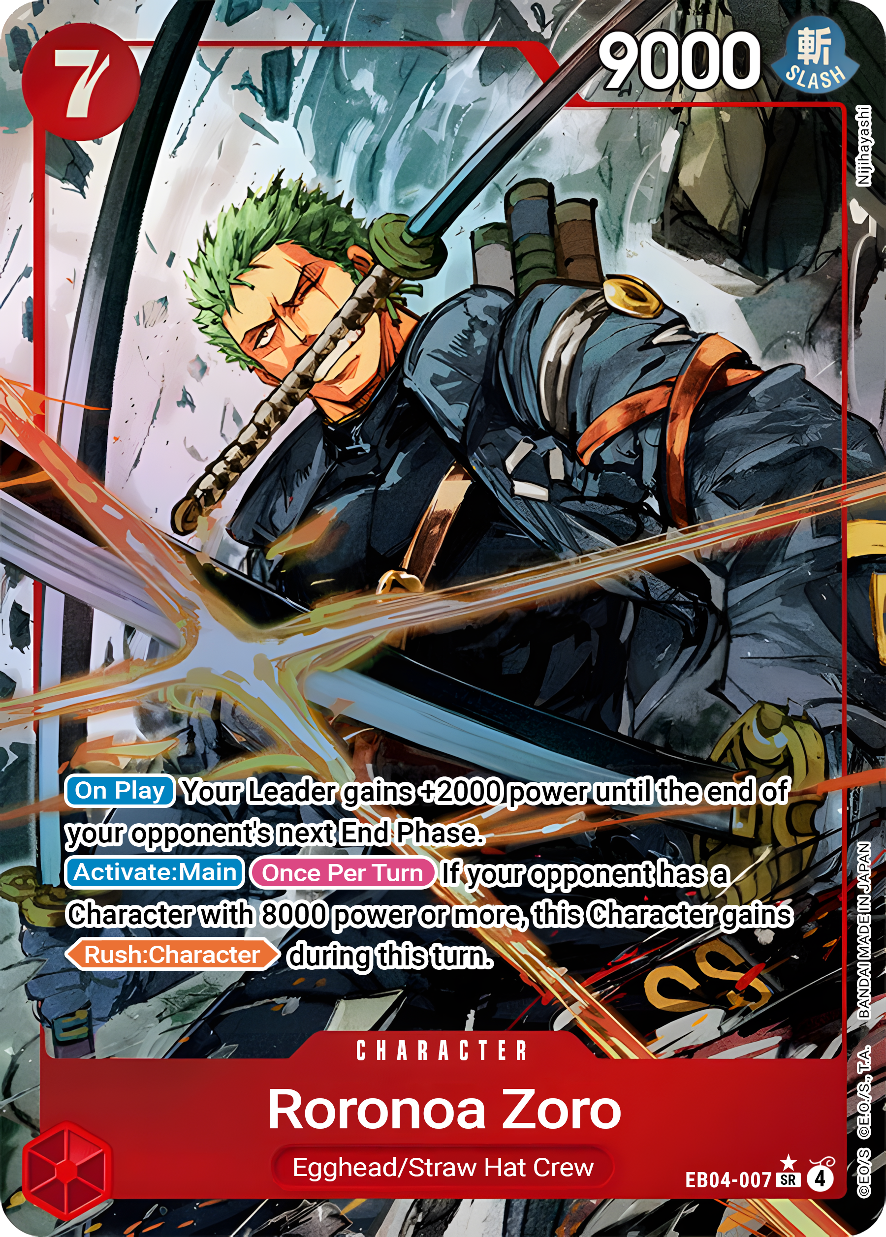 Roronoa Zoro EB04-007 (Adventure on Kami's Island)  - Alternate Art Foil | Good Games Morley