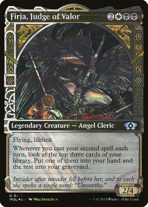 Firja, Judge of Valor 170 (March of the Machine: Multiverse Legends)  - Showcase Halo Foil | Good Games Morley