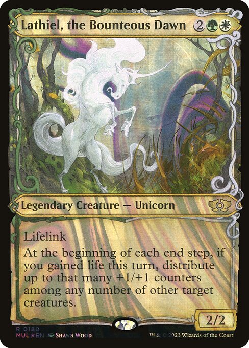 Lathiel, the Bounteous Dawn 180/65 (March of the Machine: Multiverse Legends)  - Showcase Halo Foil | Good Games Morley