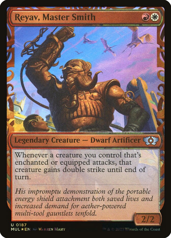 Reyav, Master Smith 187/65 (March of the Machine: Multiverse Legends)  - Showcase Halo Foil | Good Games Morley