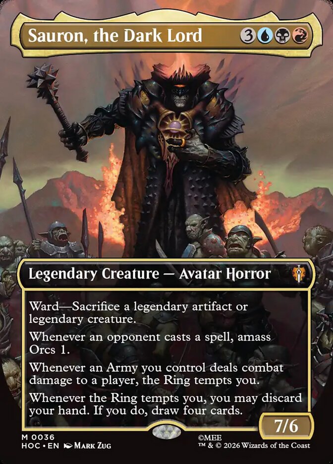 Sauron, the Dark Lord 36 (The Hobbit: Eternal-Legal)  - Borderless Foil | Good Games Morley