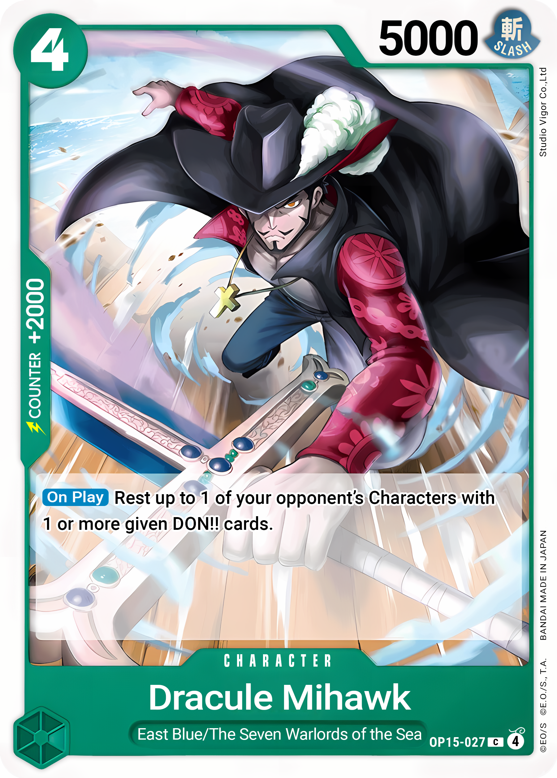Dracule Mihawk OP15-027 (Adventure on Kami's Island)  | Good Games Morley