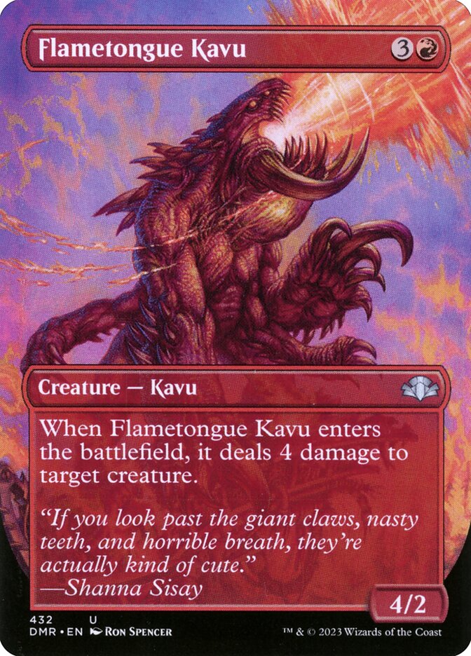 Flametongue Kavu 432/261 (Dominaria Remastered)  - Borderless Foil | Good Games Morley