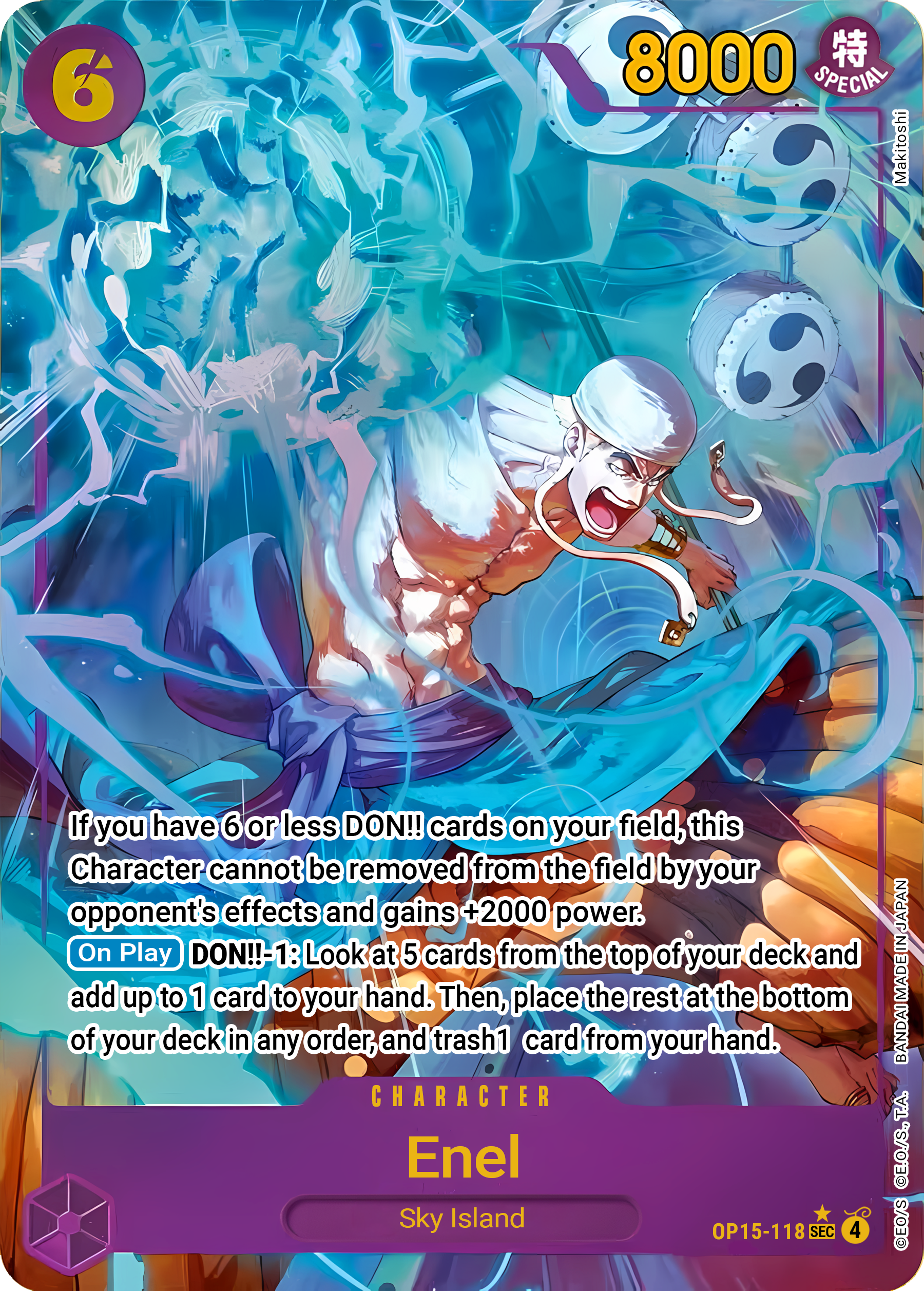 Enel OP15-118 (Adventure on Kami's Island)  - Alternate Art Foil | Good Games Morley