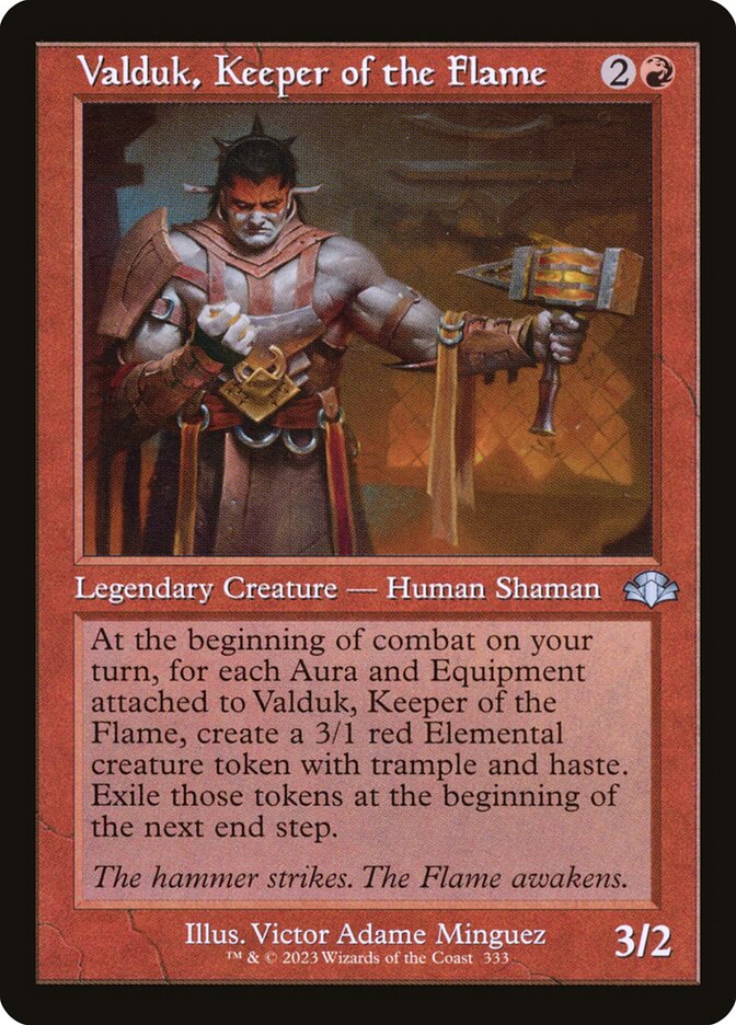 Valduk, Keeper of the Flame 333/261 (Dominaria Remastered)  - Retro Foil | Good Games Morley