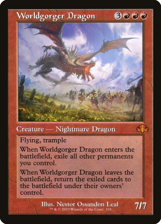 Worldgorger Dragon 334 (Dominaria Remastered)  - Retro | Good Games Morley