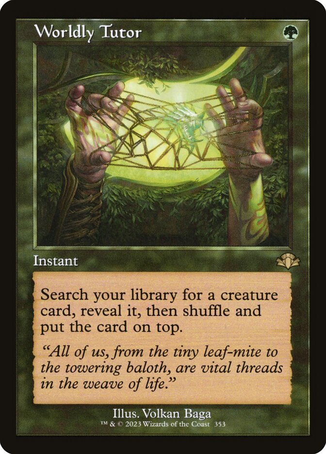 Worldly Tutor 353/261 (Dominaria Remastered)  - Retro Foil | Good Games Morley