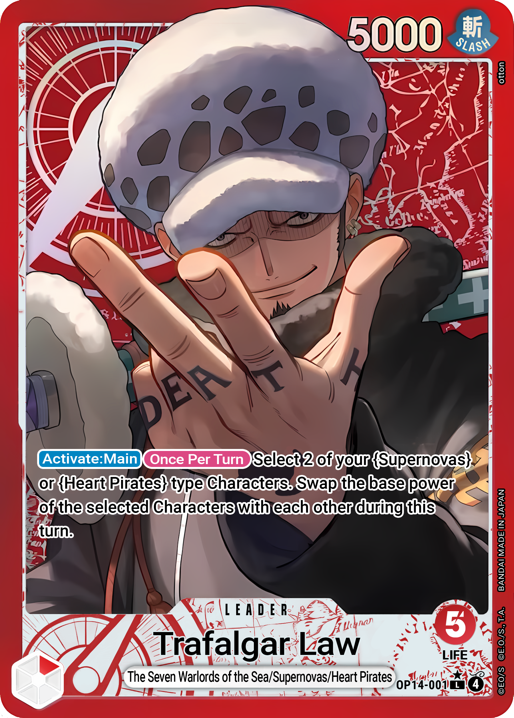 Trafalgar Law OP14-001 (The Azure Sea's Seven)  - Alternate Art Foil | Good Games Morley