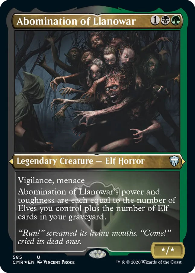 Abomination of Llanowar 585 (Commander Legends)  - Etched Foil | Good Games Morley