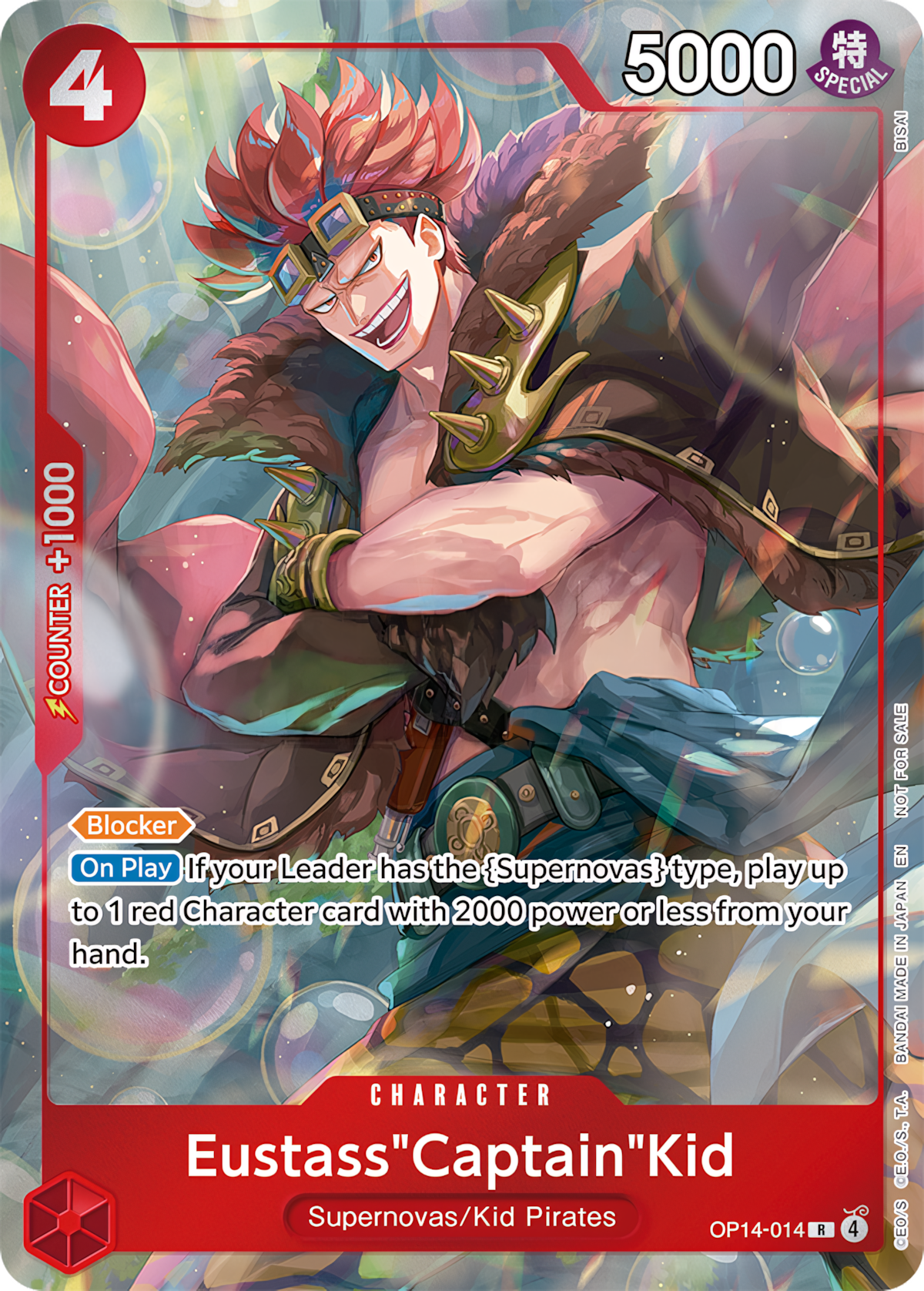 Eustass"Captain"Kid OP14-014 (The Azure Sea's Seven)  - Extended Art Foil | Good Games Morley