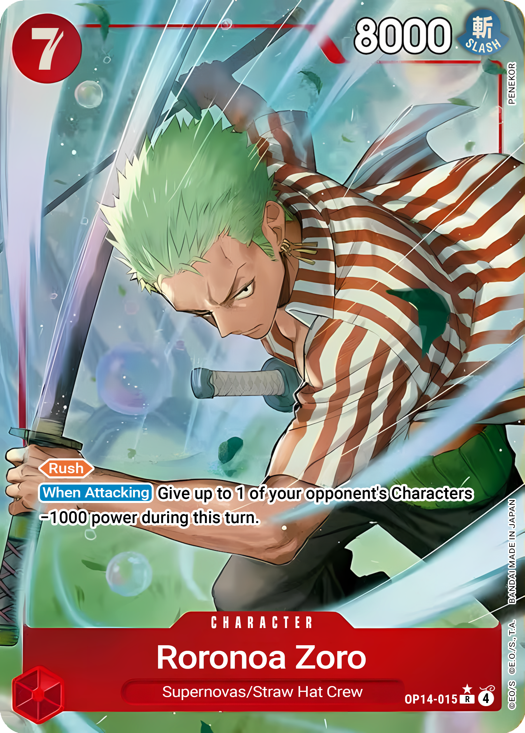 Roronoa Zoro OP14-015 (The Azure Sea's Seven)  - Alternate Art Foil | Good Games Morley
