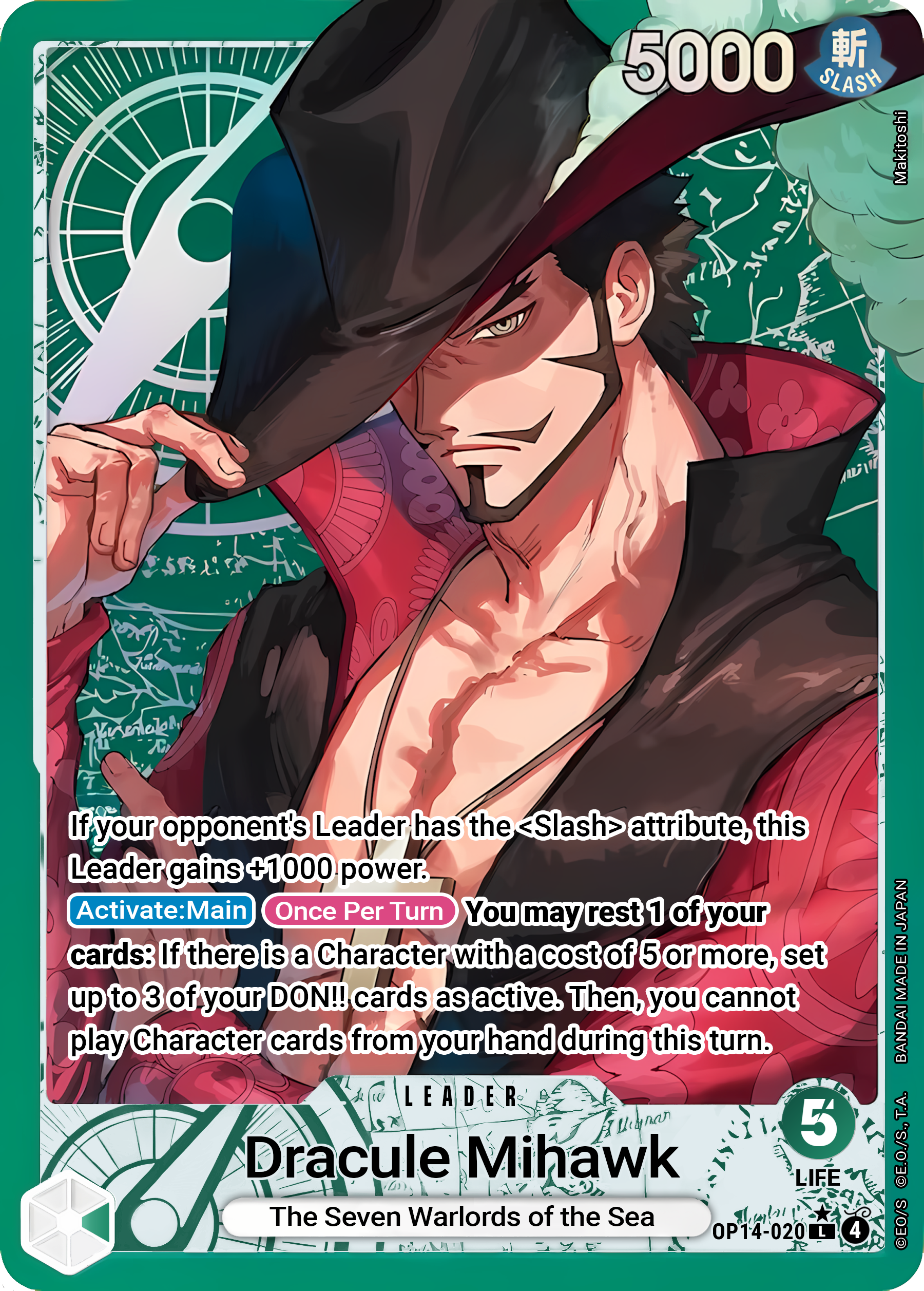 Dracule Mihawk OP14-020 (The Azure Sea's Seven)  - Alternate Art Foil | Good Games Morley