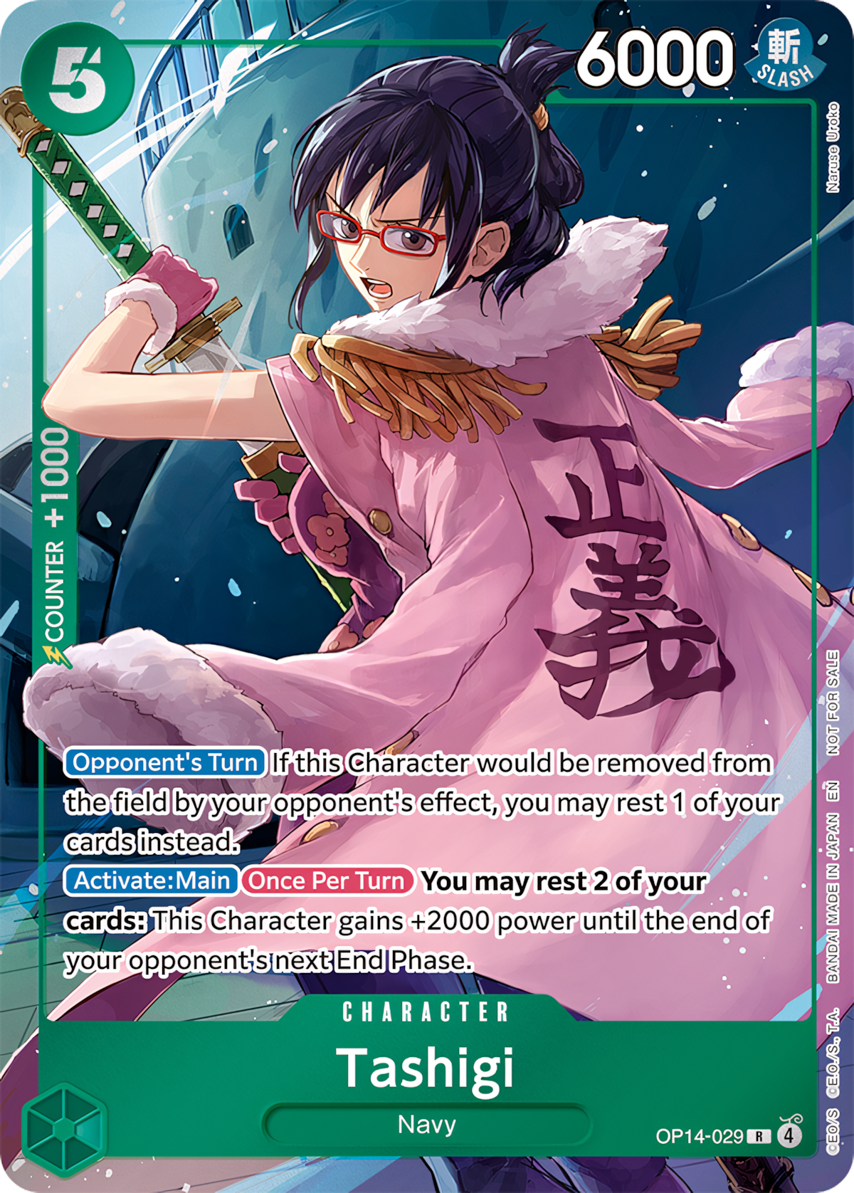 Tashigi OP14-029 (The Azure Sea's Seven)  - Alternate Art Foil | Good Games Morley