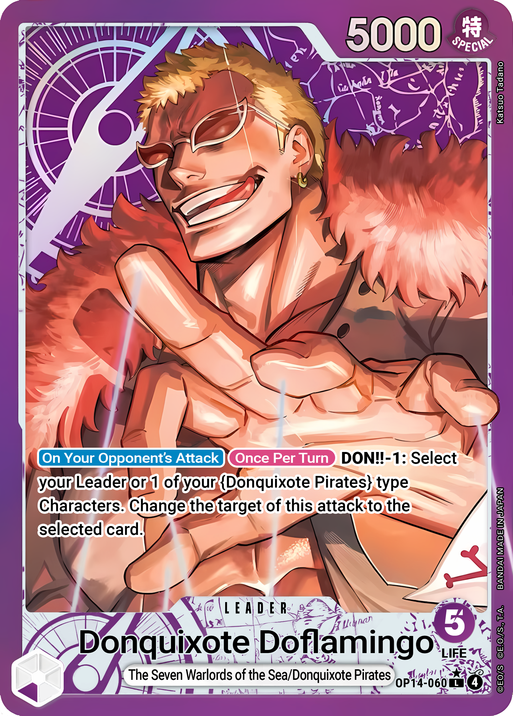 Donquixote Doflamingo OP14-060 (The Azure Sea's Seven)  - Alternate Art Foil | Good Games Morley