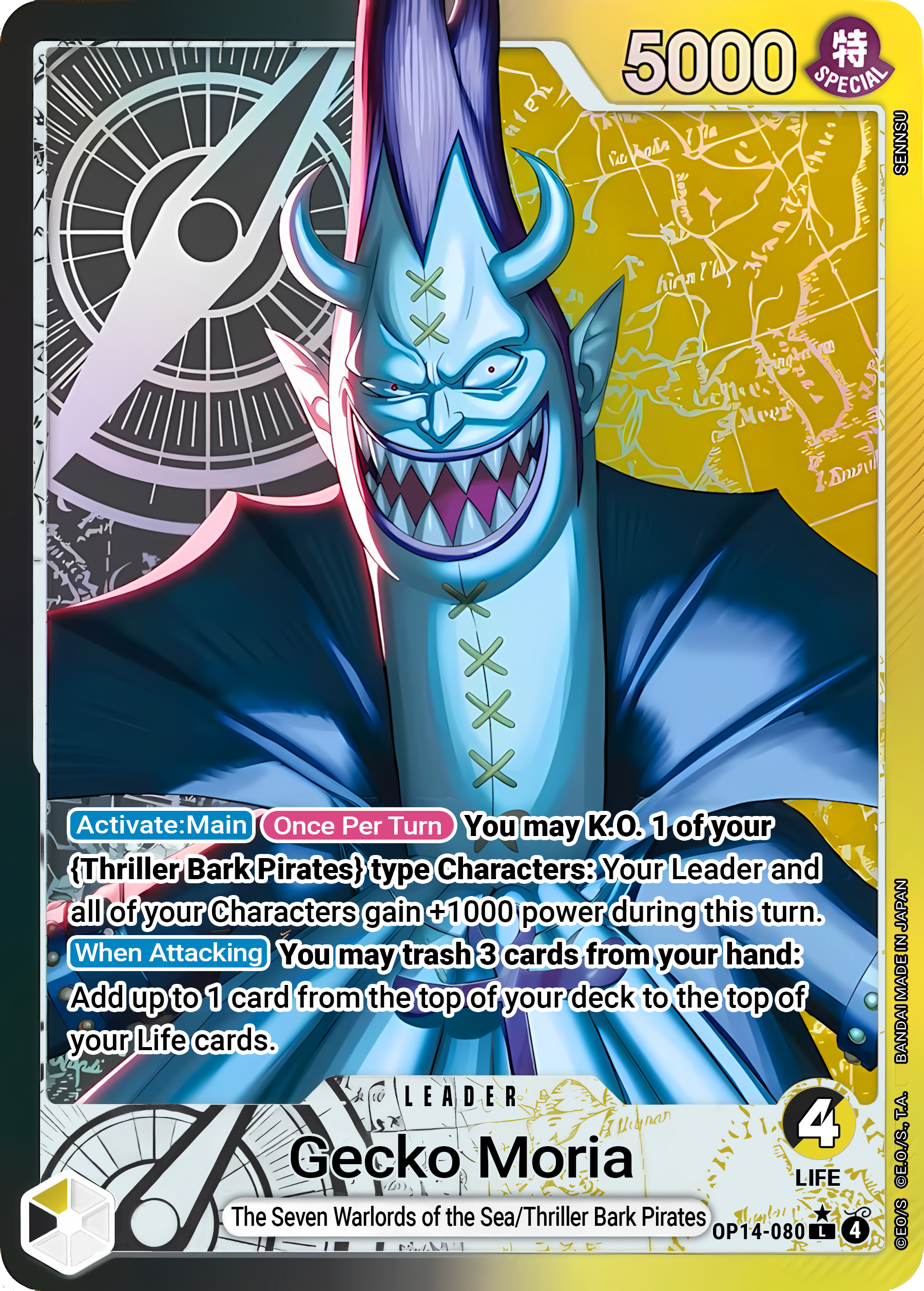 Gecko Moria OP14-080 (The Azure Sea's Seven)  - Alternate Art Foil | Good Games Morley
