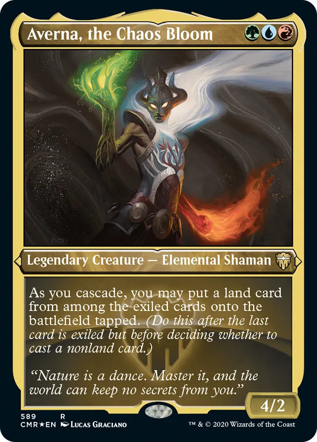 Averna, the Chaos Bloom 589 (Commander Legends)  - Etched Foil | Good Games Morley