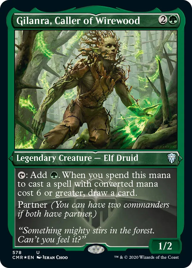 Gilanra, Caller of Wirewood 578 (Commander Legends)  - Etched Foil | Good Games Morley