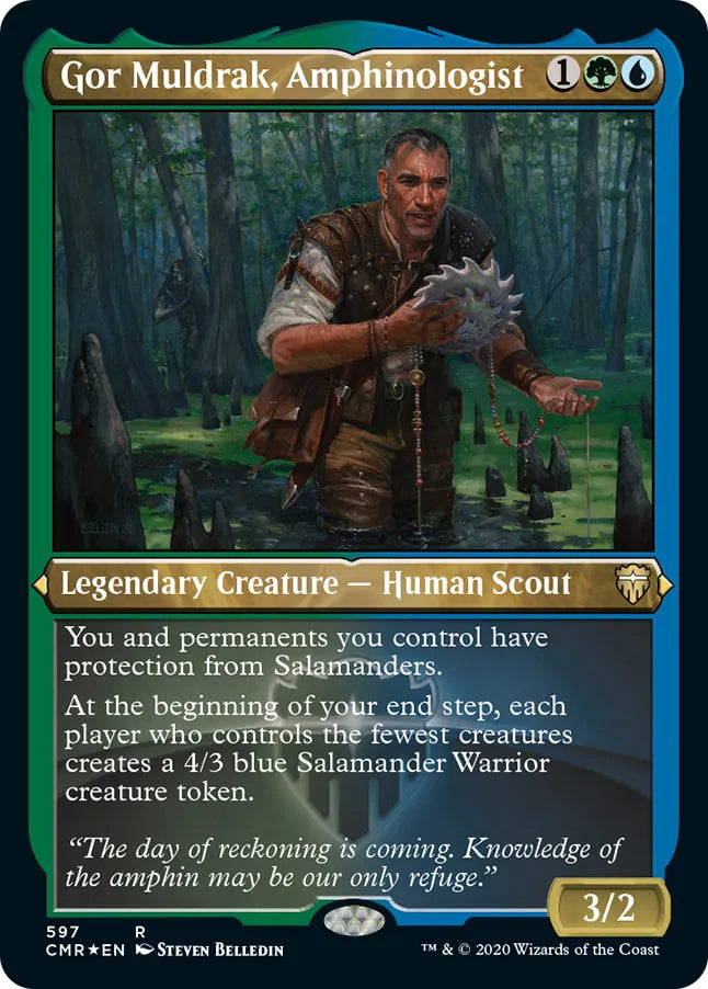 Gor Muldrak, Amphinologist 597 (Commander Legends)  - Etched Foil | Good Games Morley