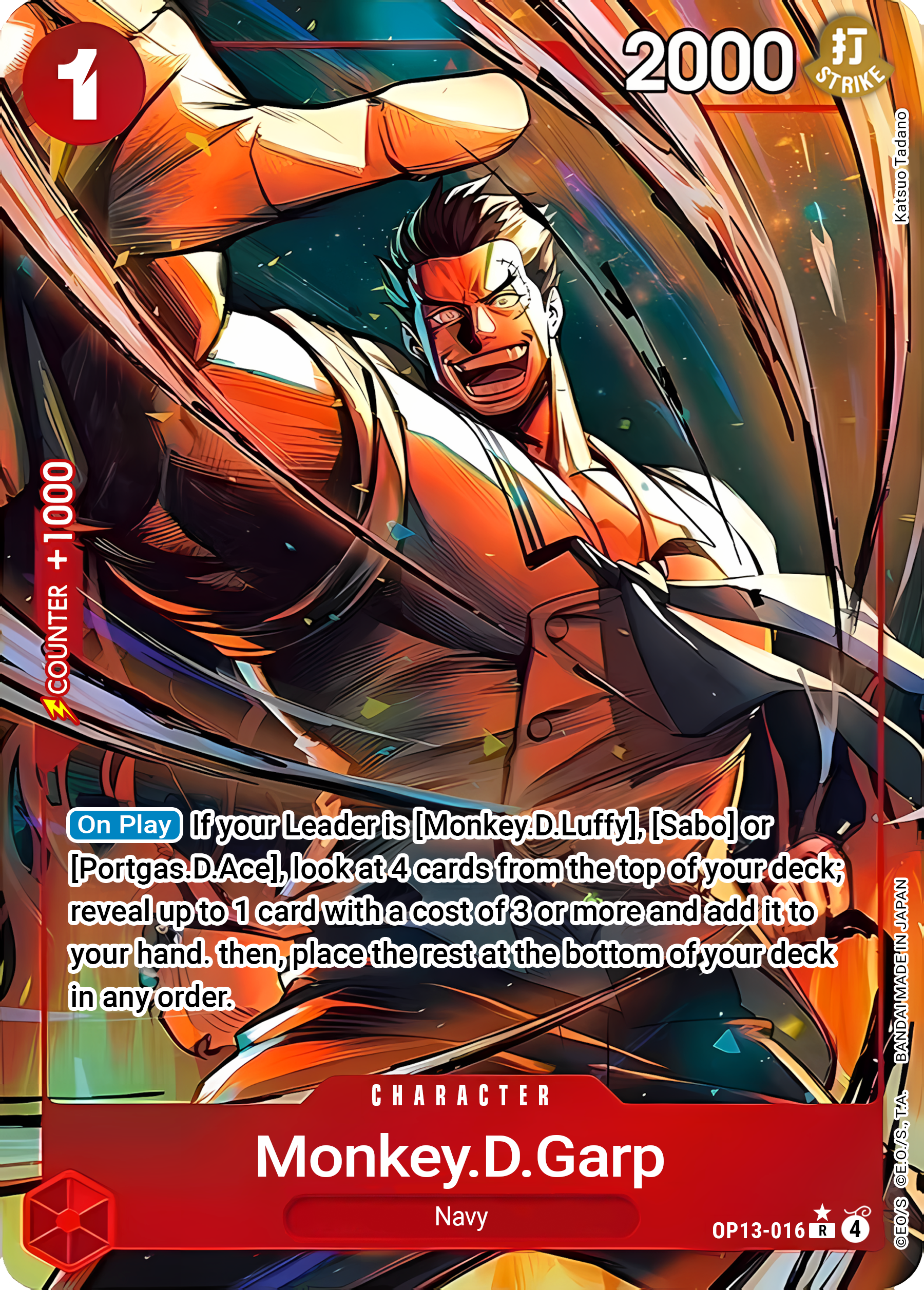Monkey.D.Garp OP13-016 (Carrying On His Will)  - Foil | Good Games Morley