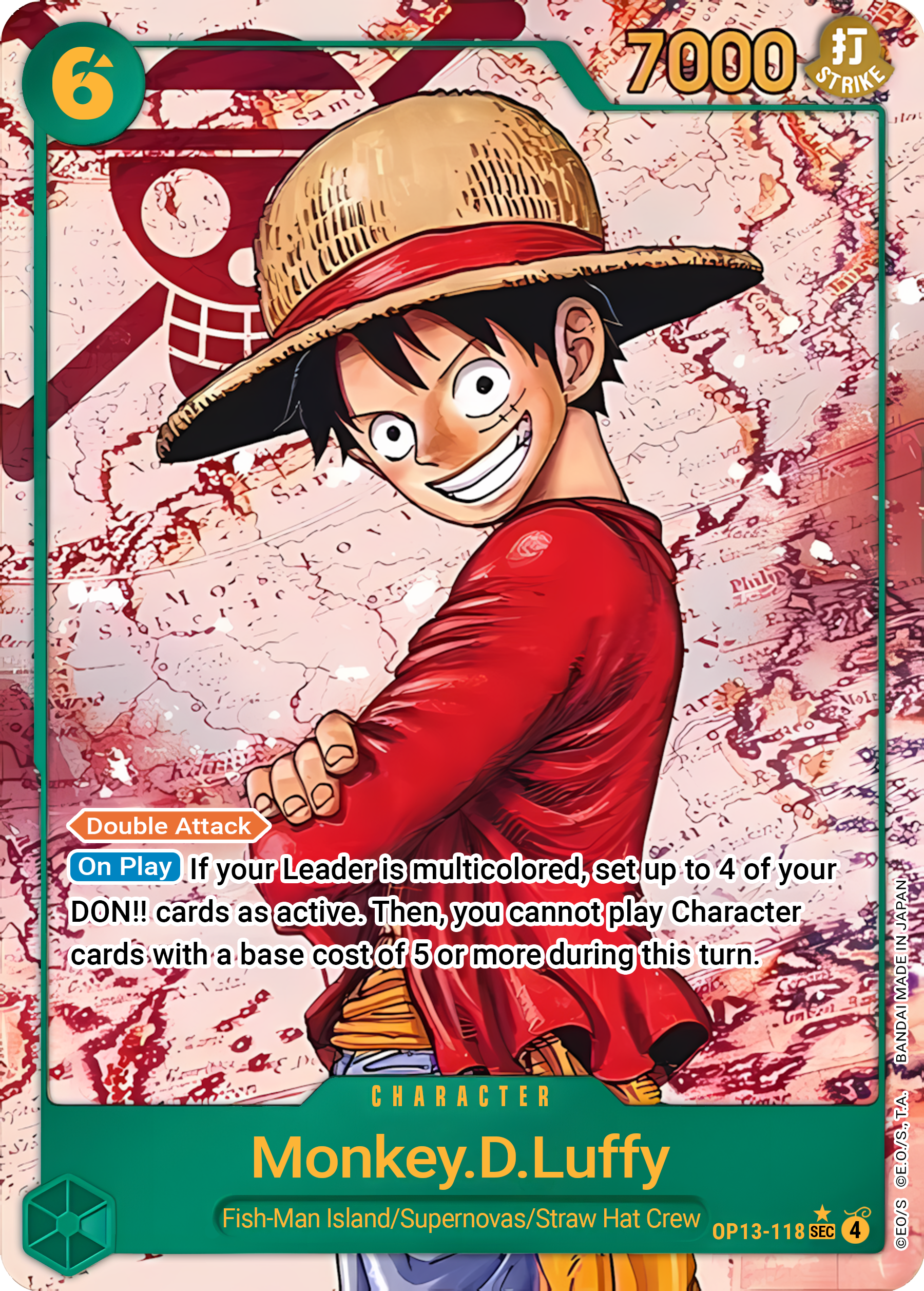 Monkey.D.Luffy OP13-118 (Carrying On His Will)  - Parallel Foil | Good Games Morley