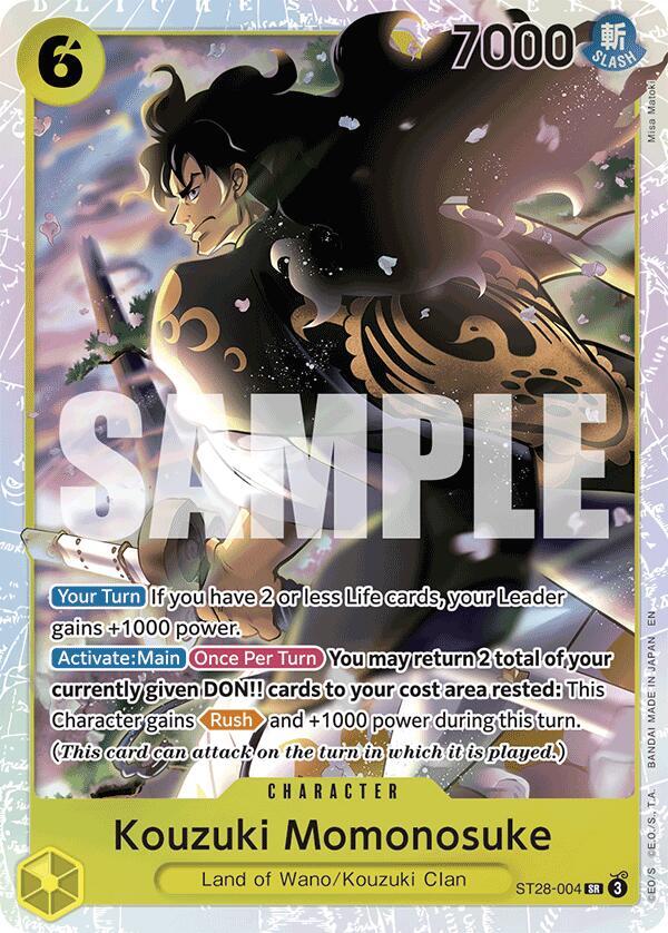 Kouzuki Momonosuke ST28-004 (Starter Deck 28: GREEN/YELLOW Yamato)  - Foil | Good Games Morley