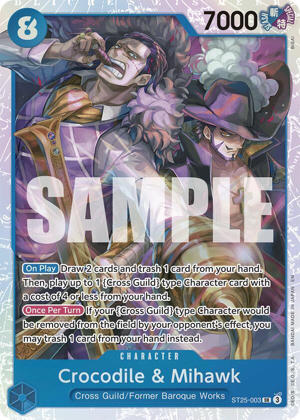 Crocodile & Mihawk ST25-003 (Starter Deck 25: BLUE Buggy)  - Foil | Good Games Morley