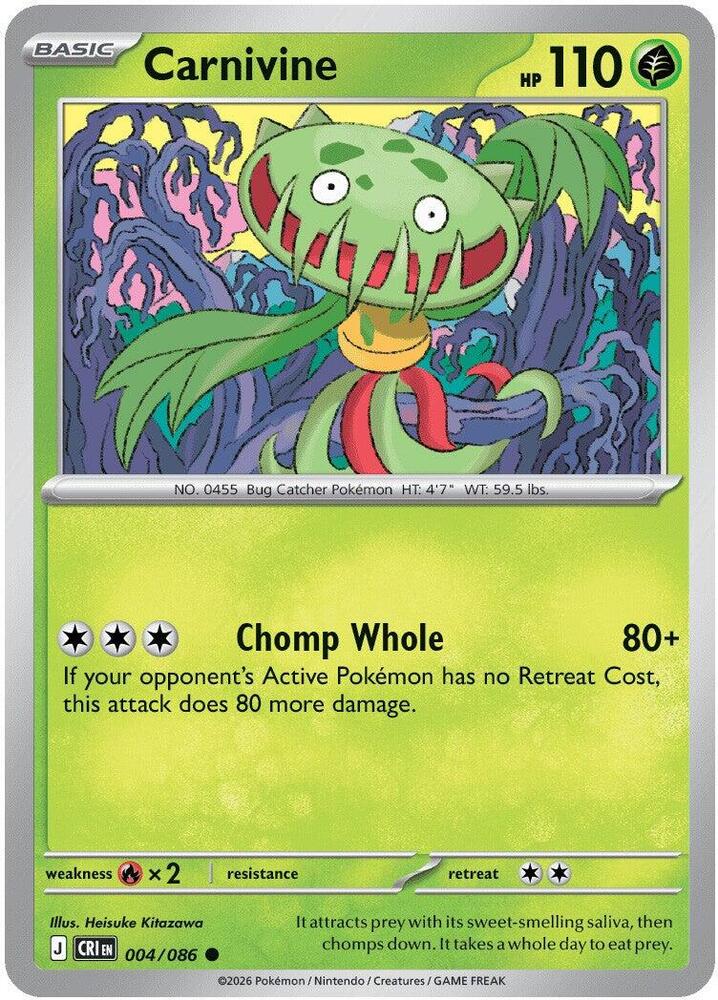 Carnivine 004/086 (ME04: Chaos Rising)  - Reverse Holofoil | Good Games Morley