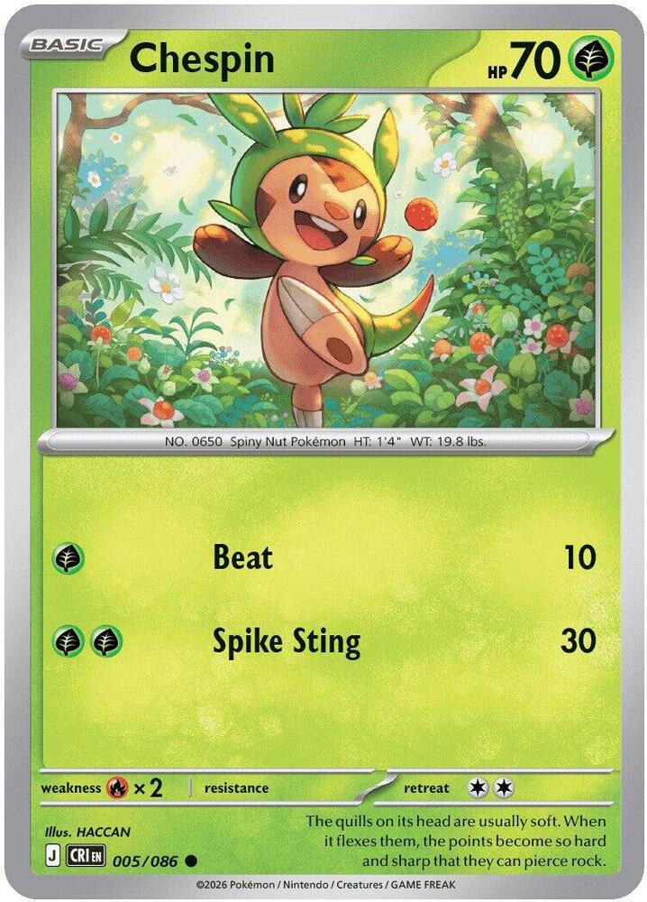 Chespin 005/086 (ME04: Chaos Rising)  | Good Games Morley