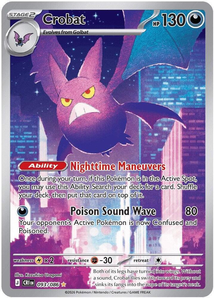 Crobat 093/086 (ME04: Chaos Rising)  - Holofoil | Good Games Morley