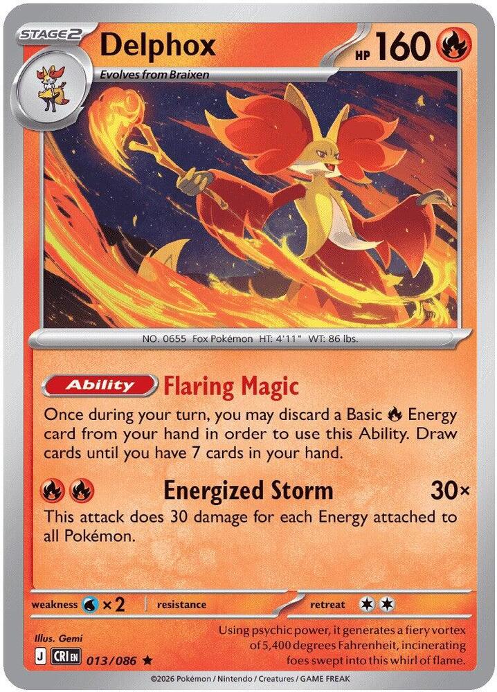 Delphox 013/086 (ME04: Chaos Rising)  - Holofoil | Good Games Morley