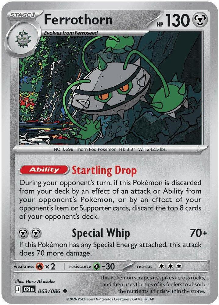 Ferrothorn 063/086 (ME04: Chaos Rising)  - Reverse Holofoil | Good Games Morley