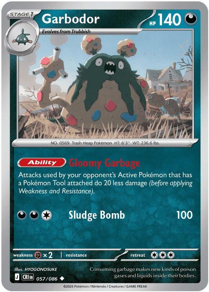 Garbodor 057/086 (ME04: Chaos Rising)  - Reverse Holofoil | Good Games Morley