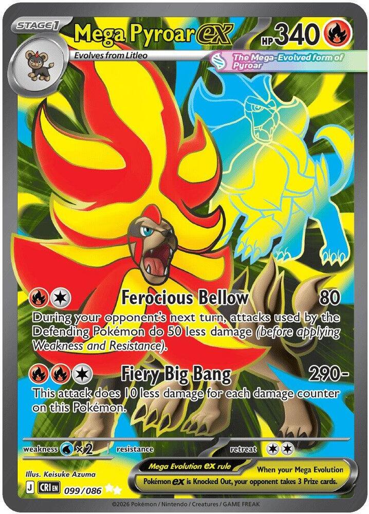 Mega Pyroar ex 099/086 (ME04: Chaos Rising)  - Holofoil | Good Games Morley