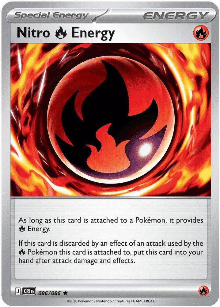 Nitro Fire Energy 086/086 (ME04: Chaos Rising)  - Holofoil | Good Games Morley