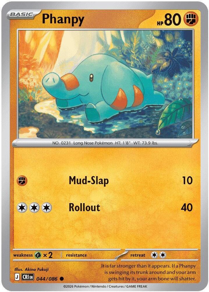 Phanpy 044/086 (ME04: Chaos Rising)  - Reverse Holofoil | Good Games Morley
