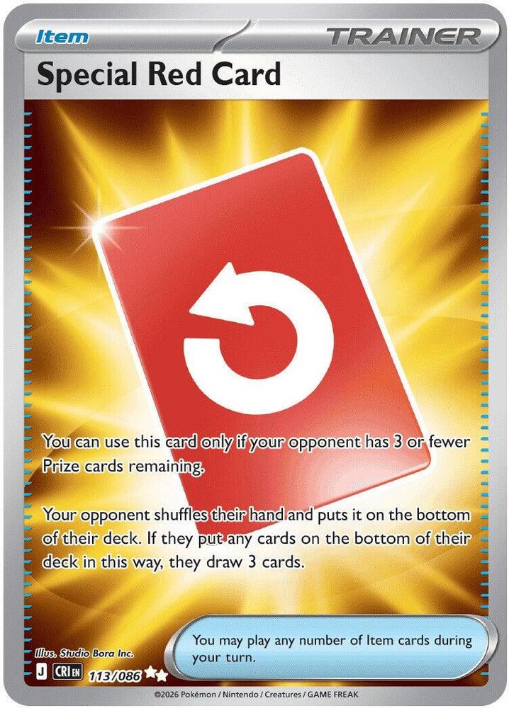 Special Red Card 113/086 (ME04: Chaos Rising)  - Holofoil | Good Games Morley