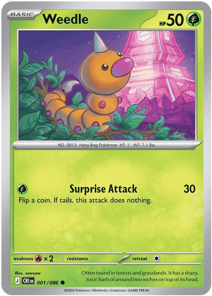 Weedle 001/086 (ME04: Chaos Rising)  | Good Games Morley