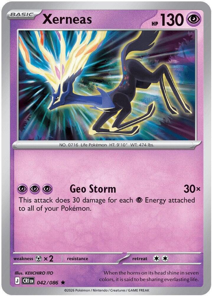 Xerneas 042/086 (ME04: Chaos Rising)  - Holofoil | Good Games Morley