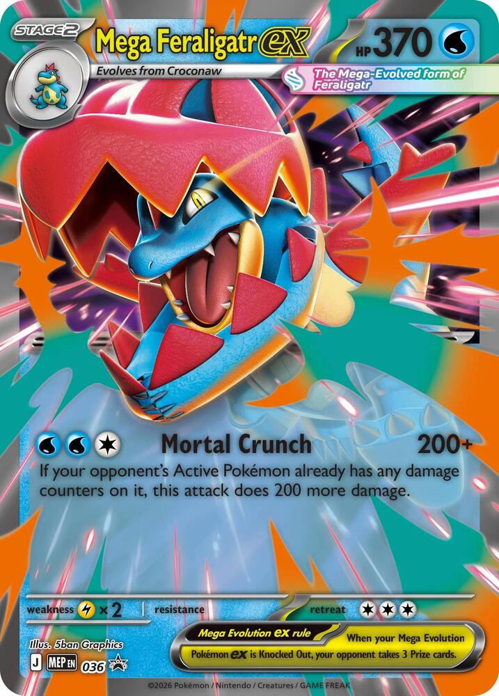 Mega Feraligatr ex 036 (ME: Mega Evolution Promo)  - Holofoil | Good Games Morley