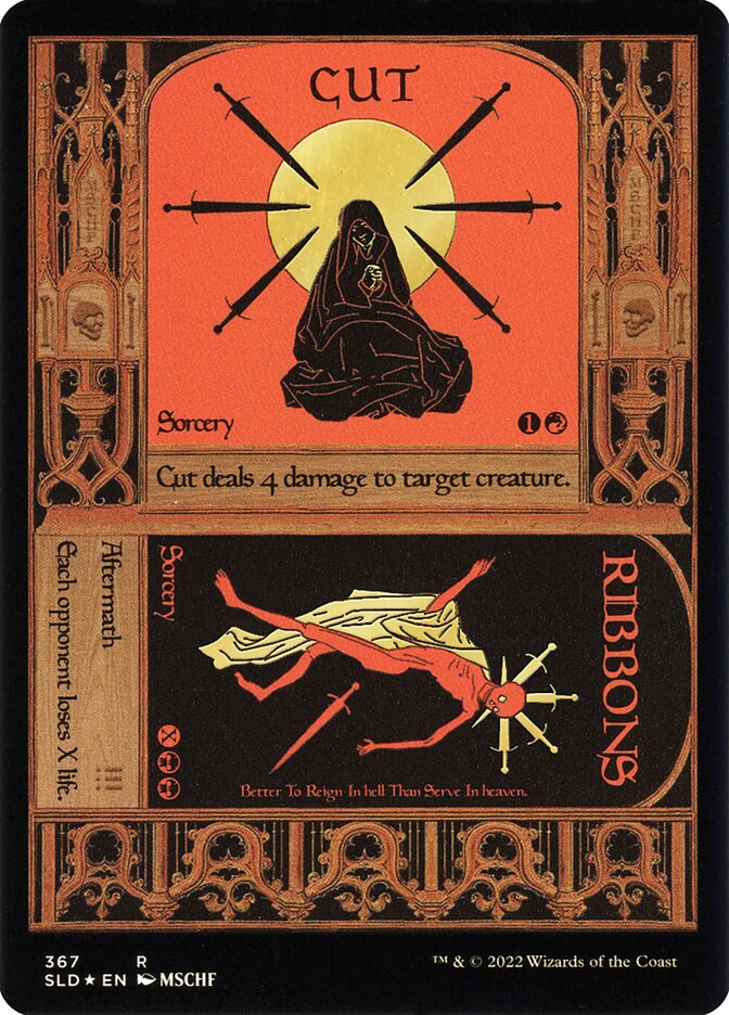 Cut  // Ribbons 367/1 (Secret Lair Drop Series)  - Borderless Gold Etched Foil | Good Games Morley