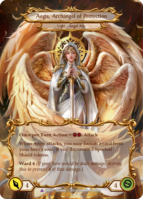 Figment of Protection // Aegis, Archangel of Protection (Marvel) [DTD007] (Dusk Till Dawn)  Cold Foil | Good Games Morley
