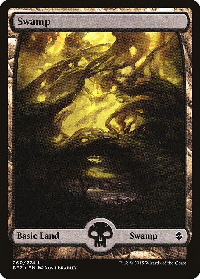 Swamp (260) (Full Art) [Battle for Zendikar] | Good Games Morley