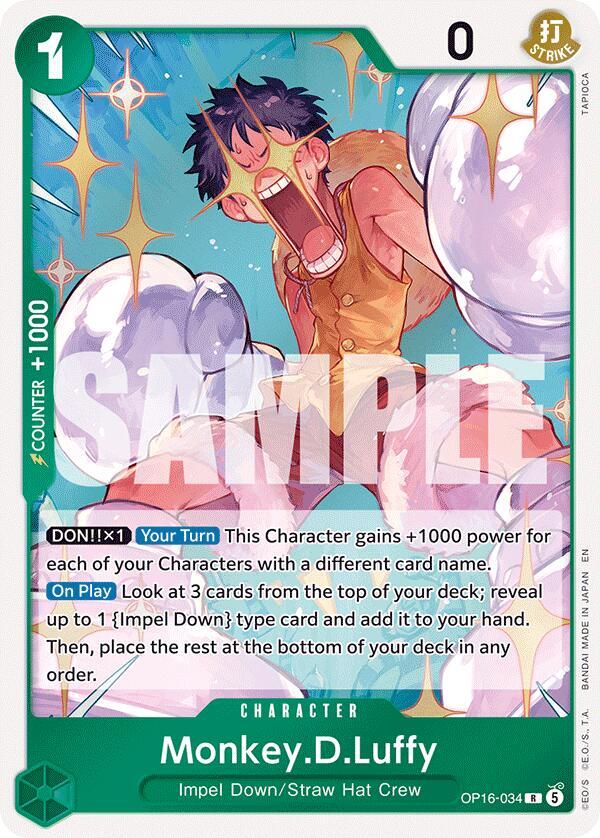 Monkey.D.Luffy OP16-034 (The Time of Battle)  - Foil | Good Games Morley
