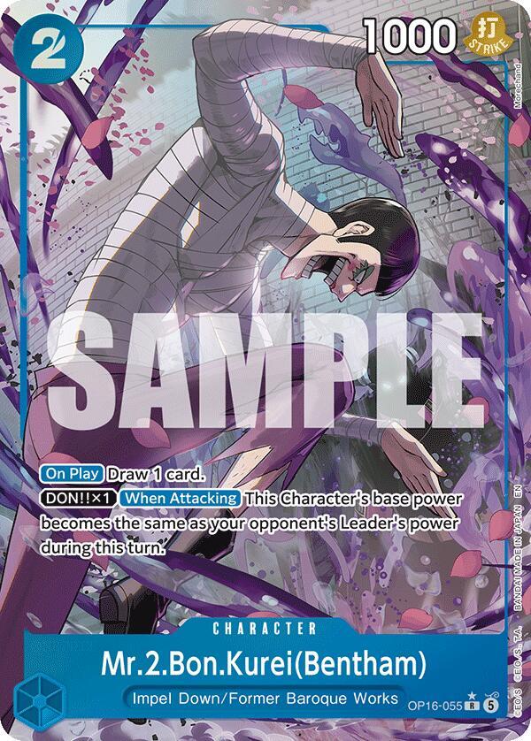 Mr.2.Bon.Kurei(Bentham) OP16-055 (The Time of Battle)  - Alternate Art Foil | Good Games Morley