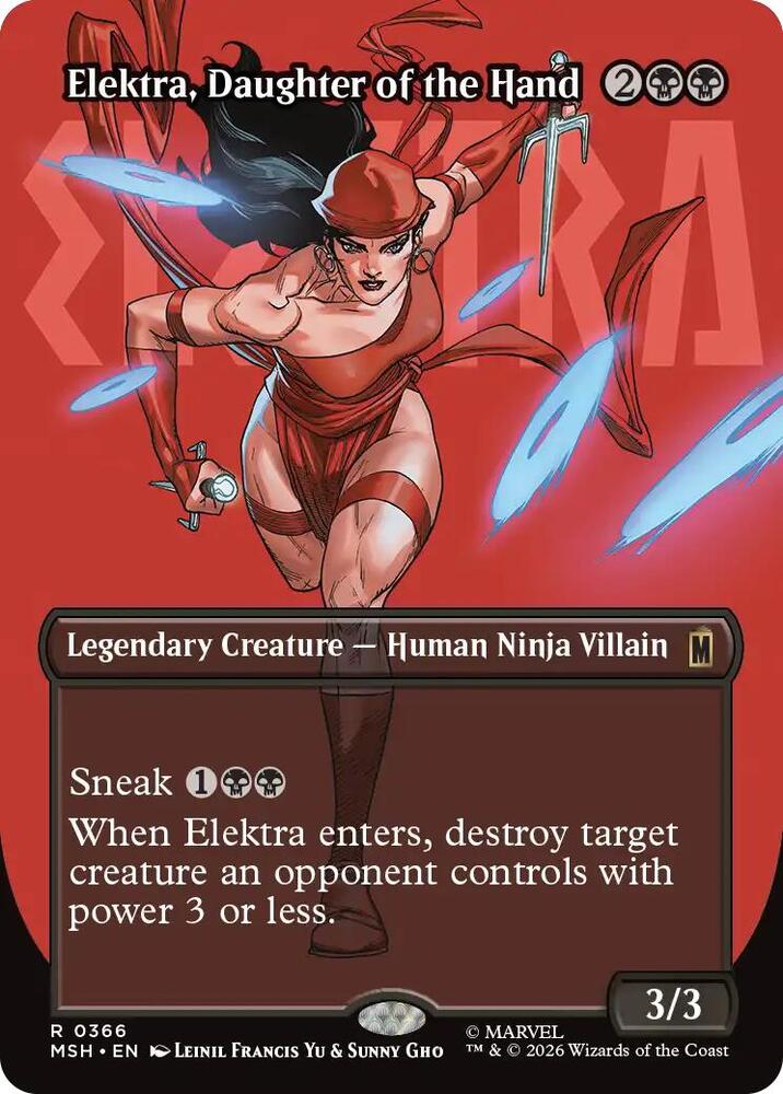 Elektra, Daughter of the Hand 366 (Marvel Super Heroes)  - Borderless Foil | Good Games Morley