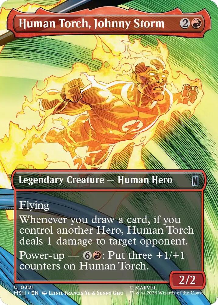 Human Torch, Johnny Storm 321 (Marvel Super Heroes)  - Borderless Foil | Good Games Morley
