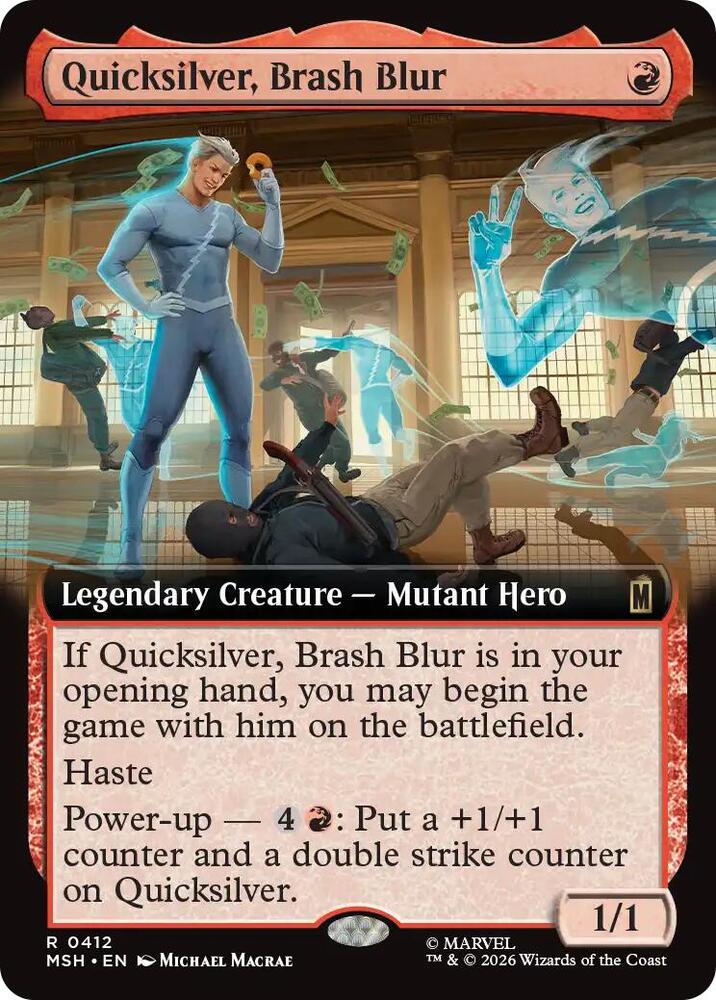Quicksilver, Brash Blur 412 (Marvel Super Heroes)  - Extended Art Foil | Good Games Morley