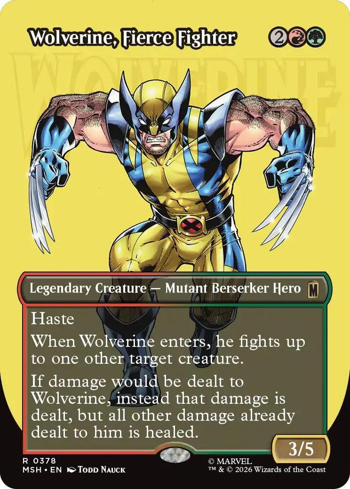 Wolverine, Fierce Fighter 378 (Marvel Super Heroes)  - Borderless Foil | Good Games Morley